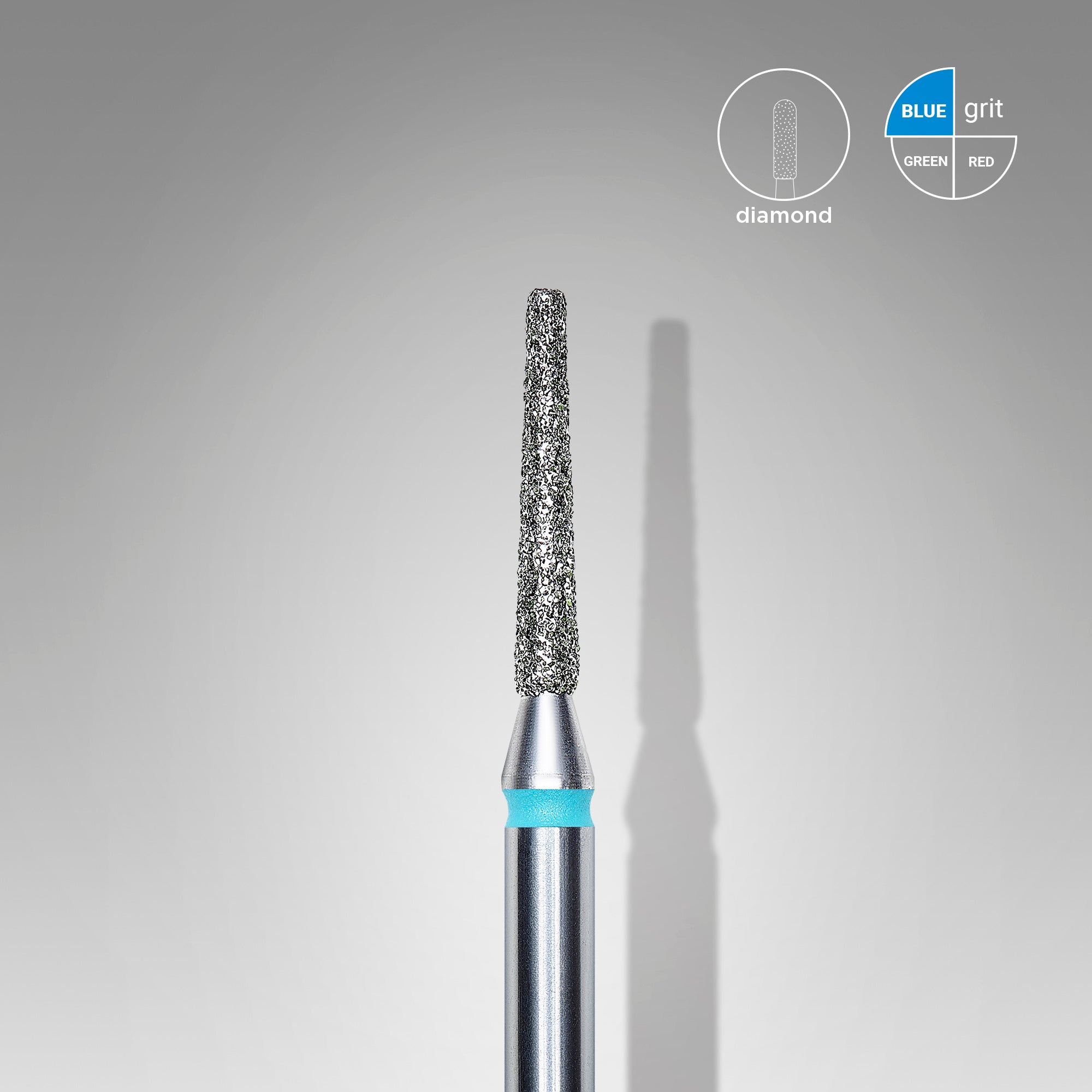 Diamond nail drill bit, "frustum", blue, head diameter 1.6 mm/ working part 10 mm image 0